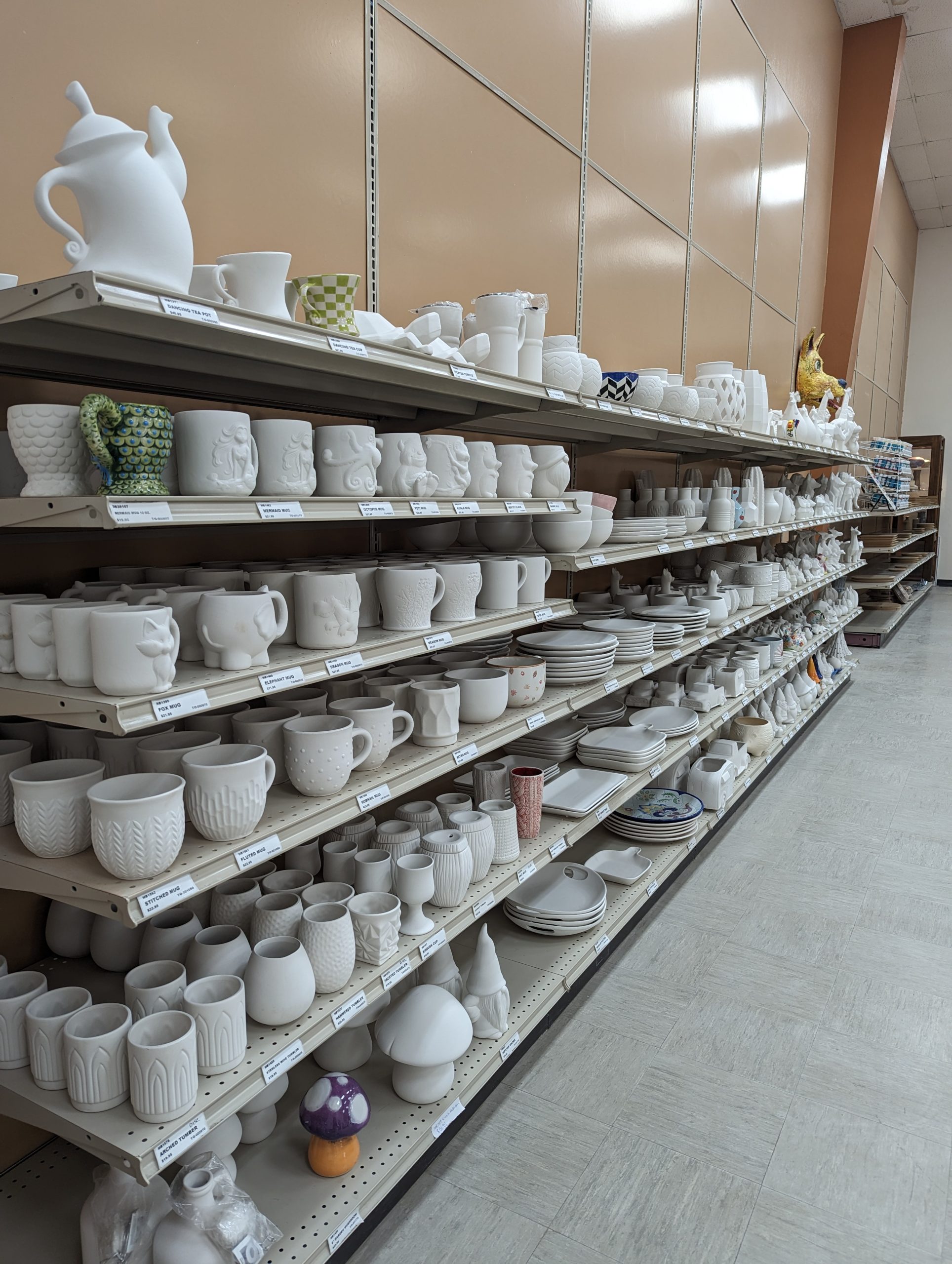 bisqueware options on shelf